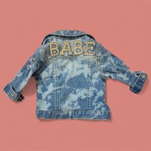 Custom Embellished Distressed Denim Jacket - Old Navy 18-24M